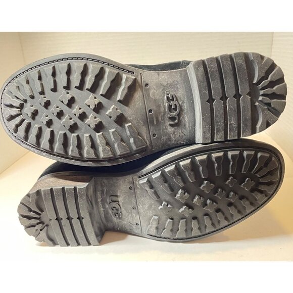 Ugg Black Suede Mid-Calf Buckle Boots Womens Size 8 - Picture 9 of 12